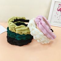 New Style Folded Wide Brim Solid Color Fabric Headband main image 2