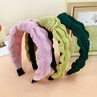 New Style Folded Wide Brim Solid Color Fabric Headband main image 3