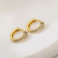 New Style Copper Plated 18k Gold Micro Inlaid Zircon Snake Earrings main image 2