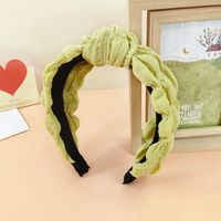 New Style Folded Wide Brim Solid Color Fabric Headband sku image 3