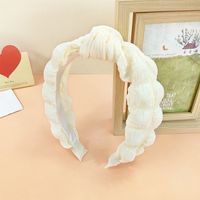 New Style Folded Wide Brim Solid Color Fabric Headband sku image 4