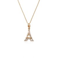 Fashion Creative Women's Diamond Heart Lock Pendant Alloy Necklace sku image 2