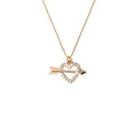 Fashion Creative Women's Diamond Heart Lock Pendant Alloy Necklace sku image 7