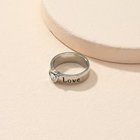 Fashion Heart-shaped Female Simple Letter Silver Alloy Ring main image 2