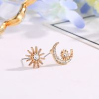 Women's Fashion Star Moon Alloy Ear Studs Plating Diamond Artificial Gemstones Artificial Diamond Stud Earrings sku image 2