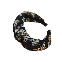 New Style Floral Fabric Knotted Bronzing Wide Brim Hair Band main image 6