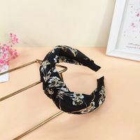 New Style Floral Fabric Knotted Bronzing Wide Brim Hair Band sku image 1