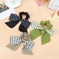 Retro Style Plaid Ribbon Hair Rope Fabric Bow Shape Hair Scrunchies main image 1