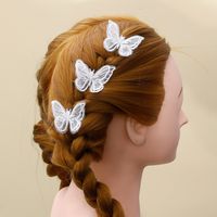 Women's Elegant Romantic Butterfly Lace Hair Accessories Splicing Fabric Hair Clip 1 Set main image 4