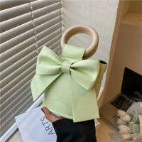 Female New Fashion Bow Shaped Messenger Shoulder Solid Color Bag main image 4