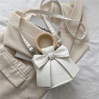Female New Fashion Bow Shaped Messenger Shoulder Solid Color Bag sku image 1