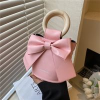 Female New Fashion Bow Shaped Messenger Shoulder Solid Color Bag main image 2
