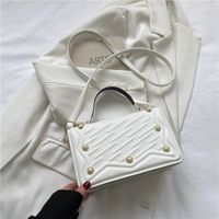 2022 New Fashion Simple Solid Color Small Square Diamond Plaid Shoulder Bag sku image 1