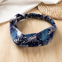 New Style Wide Brim Leaves Floral Cross Satin Tie-dye Hair Band main image 2