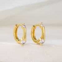 Simple Style Copper Plating 18k Gold Zircon Pearl Earrings main image 3