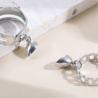New Fashion Magnet Suction Heart Metal Open Ring 2-piece Set main image 3