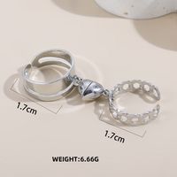 New Fashion Magnet Suction Heart Metal Open Ring 2-piece Set main image 4