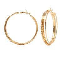 Fashion Retro Geometric Round Golden Alloy Ear Hoop Earrings sku image 1