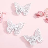 Women's Elegant Romantic Butterfly Lace Hair Accessories Splicing Fabric Hair Clip 1 Set sku image 1