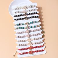Fashion Colorful Palm Devil's Eye Woven Alloy Bracelet 12-piece Set main image 4