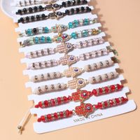 Fashion Colorful Palm Devil's Eye Woven Alloy Bracelet 12-piece Set main image 5