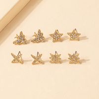 Fashion Diamond Embedded Star Insect Shaped Alloy Ear Studs Combination Set main image 2