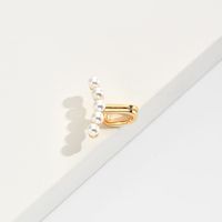 Fashion Creative Simple Copper Electroplated 18k Gold Inlaid Pearl Ear Bone Clip main image 2