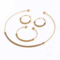 201 Stainless Steel 18K Gold Plated Fashion Plating Geometric Jewelry Set main image 1
