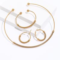 201 Stainless Steel 18K Gold Plated Fashion Plating Geometric Jewelry Set main image 3
