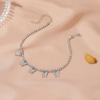 Fashion Simple Rhinestone Butterfly Fringe Beach Anklet main image 5
