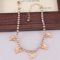 Fashion Simple Rhinestone Butterfly Fringe Beach Anklet main image 2