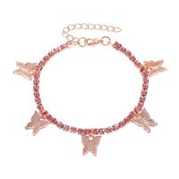 Creative Rhinestone Small Butterfly Anklet  Tassel Foot Decoration Wholesale sku image 2