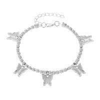 Creative Rhinestone Small Butterfly Anklet  Tassel Foot Decoration Wholesale sku image 3
