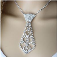 Fashion Bridal Inlay Full Rhinestone Tie Shaped Necklace Claw Chain main image 1