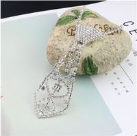 Fashion Bridal Inlay Full Rhinestone Tie Shaped Necklace Claw Chain main image 3