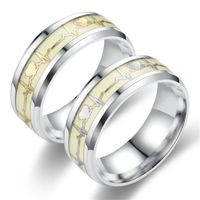 Fashion Electrocardiogram Stainless Steel Rings Plating No Inlaid Stainless Steel Rings main image 2
