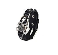 Mode Schnallen Nachahmung Rindsleder Schädel Decorationnew Zubehör Weben Vintage Leder Armband sku image 1