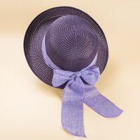 2022 Nouveau Arc Décoration De Paille Tissé Soleil Protection Chapeau Femelle main image 6