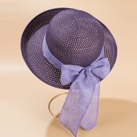 2022 New Bow Decoration Straw Woven Sun Protection Hat Female main image 5