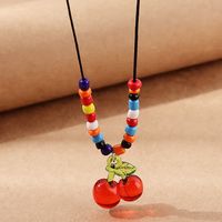 Fashion Creative Multicolor Bead Sweet Retro Resin Cherry Sweater Chain main image 1