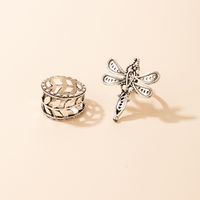 Creative Simple Hollow Leaf Dragonfly Ring 2-pieces Set main image 5