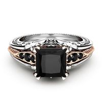 Fashion Ornament Hollow Carved Zircon Inlaid Two-color Ring main image 2