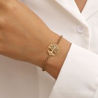 Fashion Tree 304 Stainless Steel 14K Gold Plated No Inlaid Bracelets In Bulk sku image 1