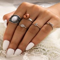 Retro Ring Set Multi-piece Water Drop Geometric Female Joint Tail Ring Set Ring sku image 5