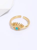 Fashion Copper Plating 18k Gold Devil's Eye Shaped Open Ring main image 3