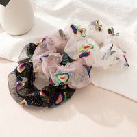 Fashion New Mesh Embroidery Butterfly Large Transparent Rubber Band Hair Rope Ornaments main image 2