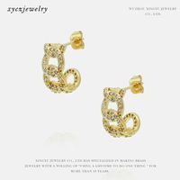 Fashion Gold-plated Zircon Earrings Wholesale sku image 1