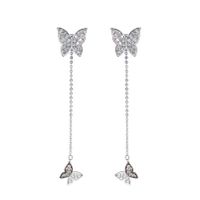 Fashion Ornament Rhinestone Tassel Butterfly Alloy Stud Earrings main image 3