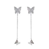 Mode Ornement Strass Gland Papillon Alliage Boucles D'oreilles main image 3