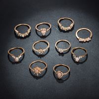 New Fashion Star Water Drop Diamond Alloy Ring 10-piece Set main image 6
